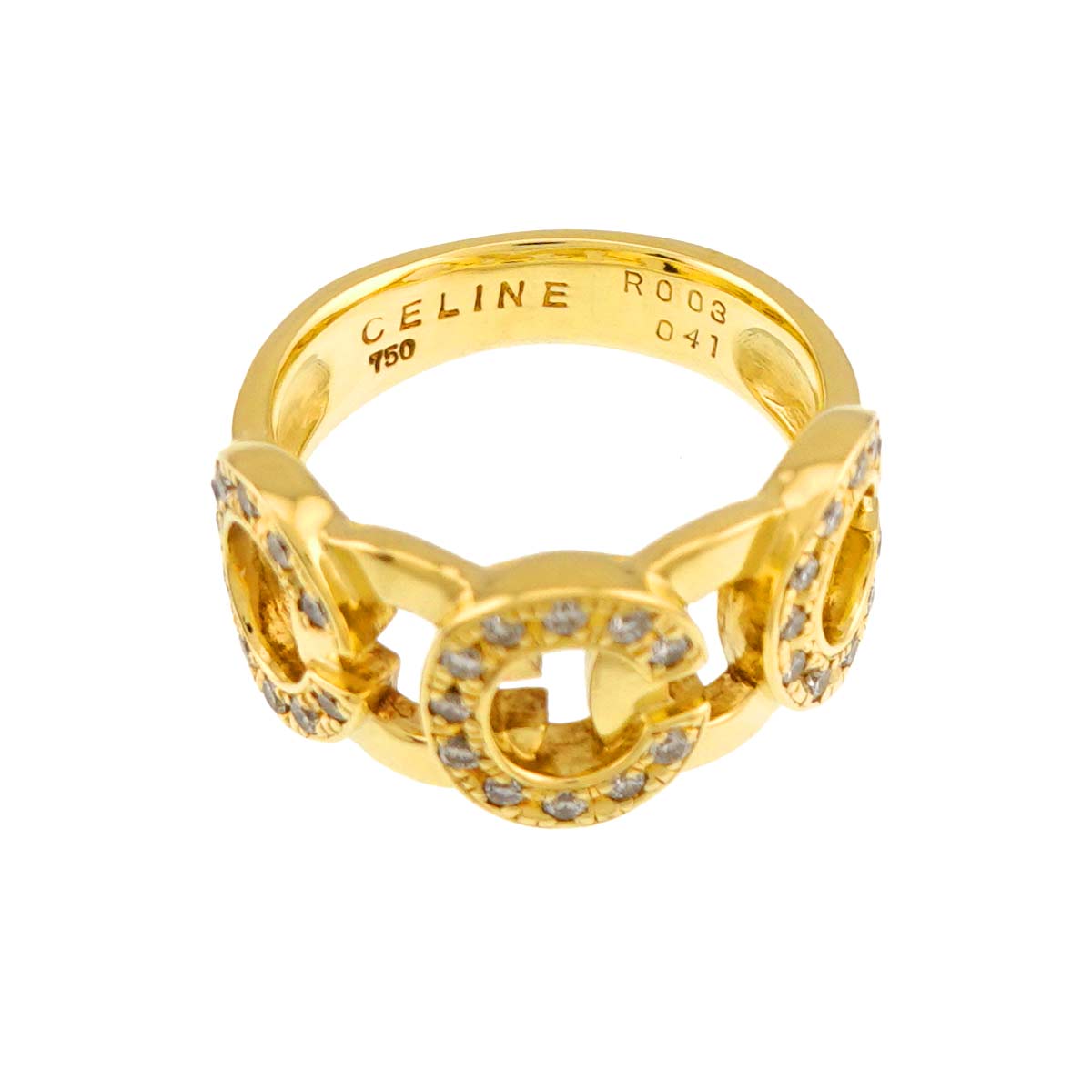 Diamond 0.41ct Ruby 0.03ct Ring 18K YG 750 siza6.5-6.75(US)