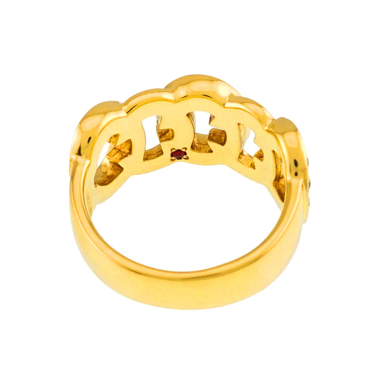 Diamond 0.41ct Ruby 0.03ct Ring 18K YG 750 siza6.5-6.75(US)