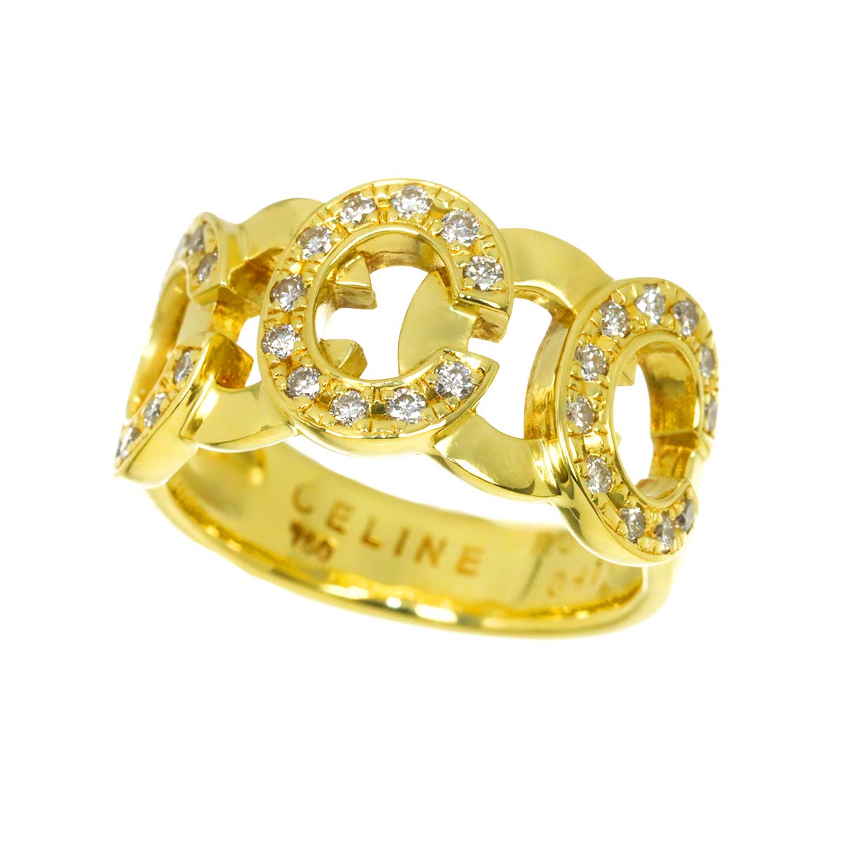 Diamond 0.41ct Ruby 0.03ct Ring 18K YG 750 siza6.5-6.75(US)
