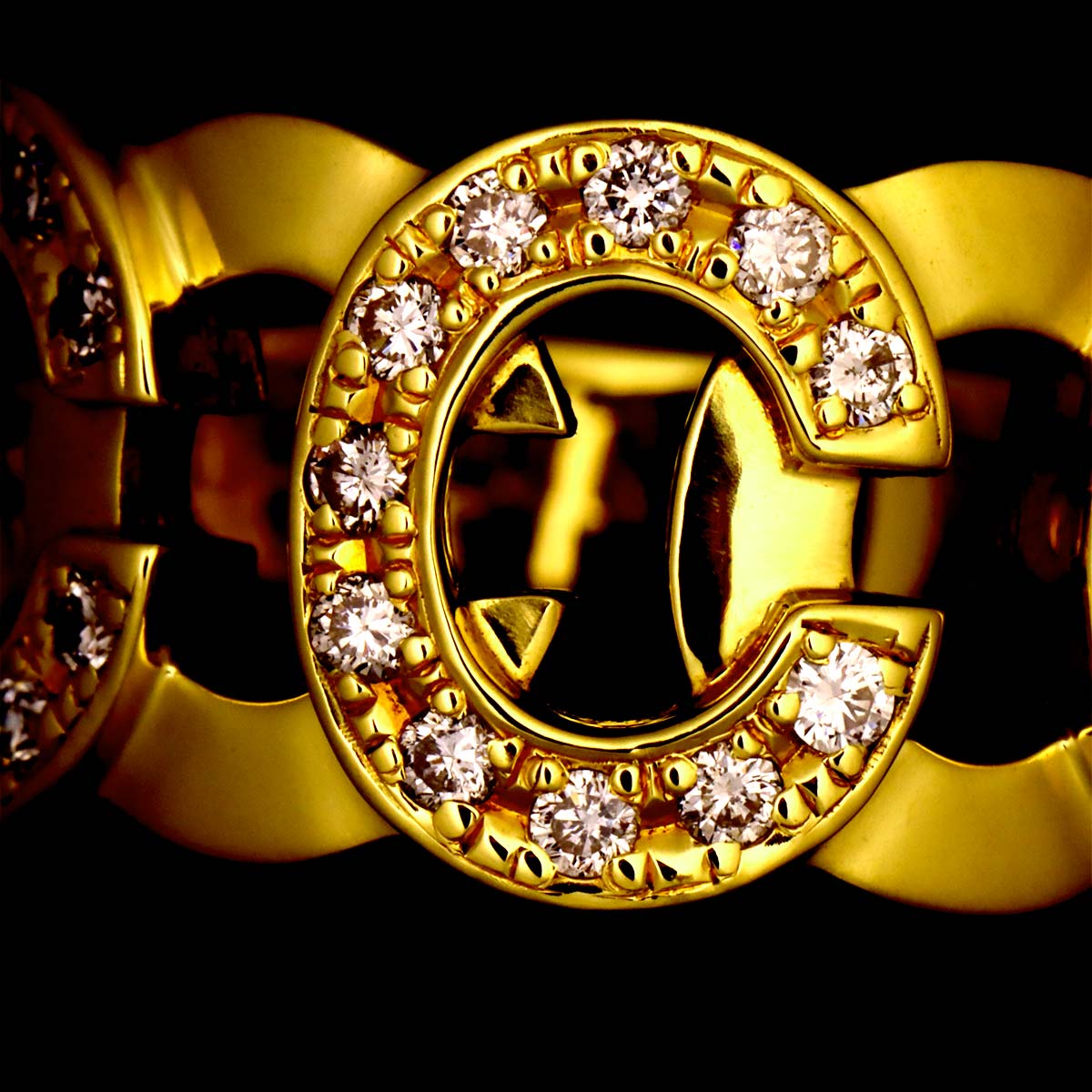 Diamond 0.41ct Ruby 0.03ct Ring 18K YG 750 siza6.5-6.75(US)