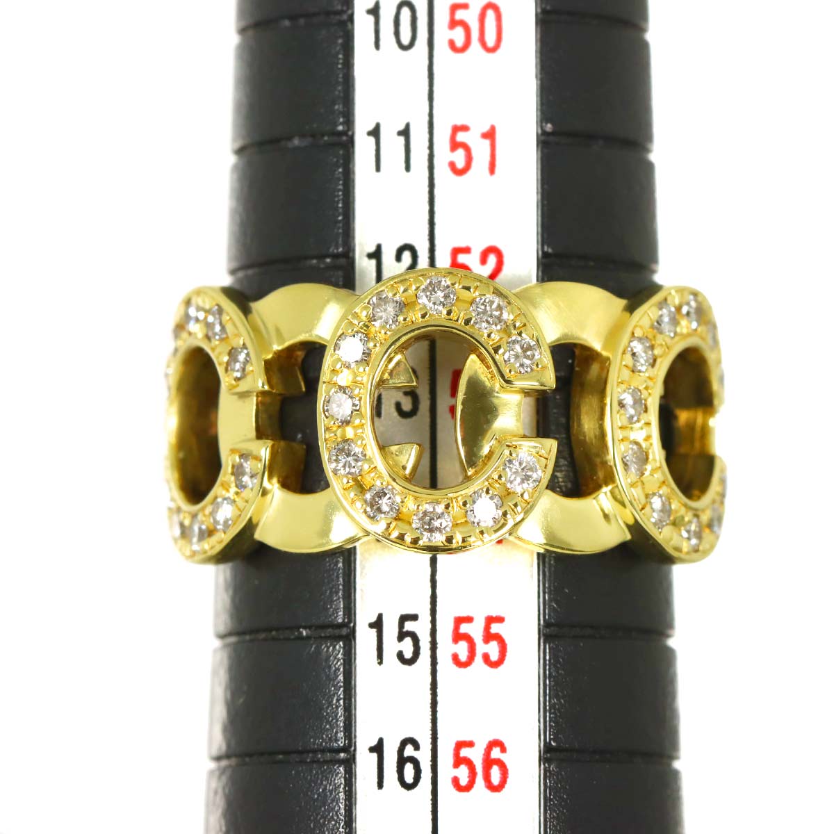 Diamond 0.41ct Ruby 0.03ct Ring 18K YG 750 siza6.5-6.75(US)