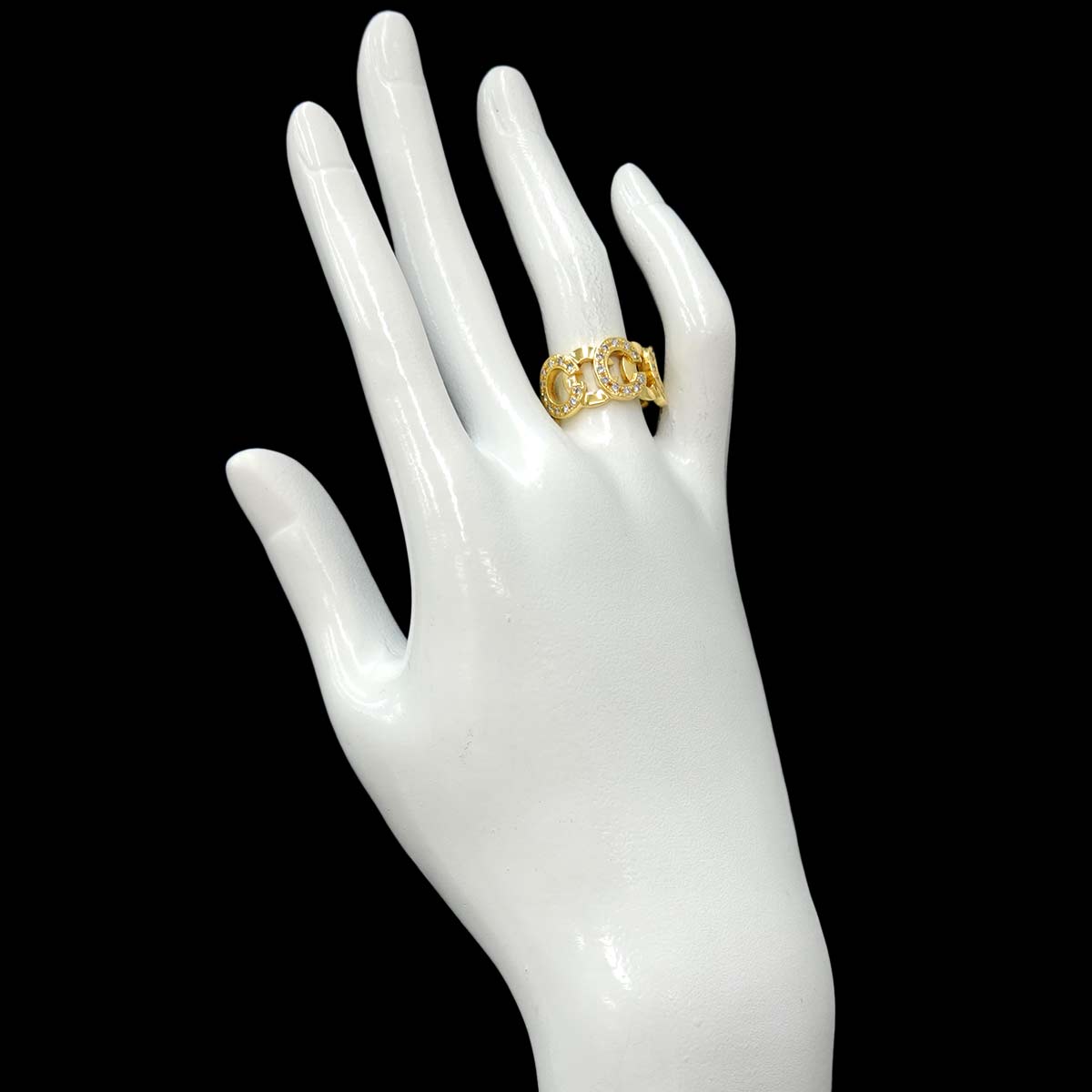 Diamond 0.41ct Ruby 0.03ct Ring 18K YG 750 siza6.5-6.75(US)