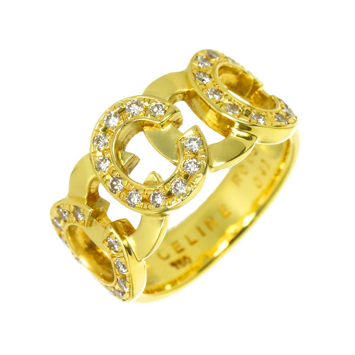 Diamond 0.41ct Ruby 0.03ct Ring 18K YG 750 siza6.5-6.75(US)
