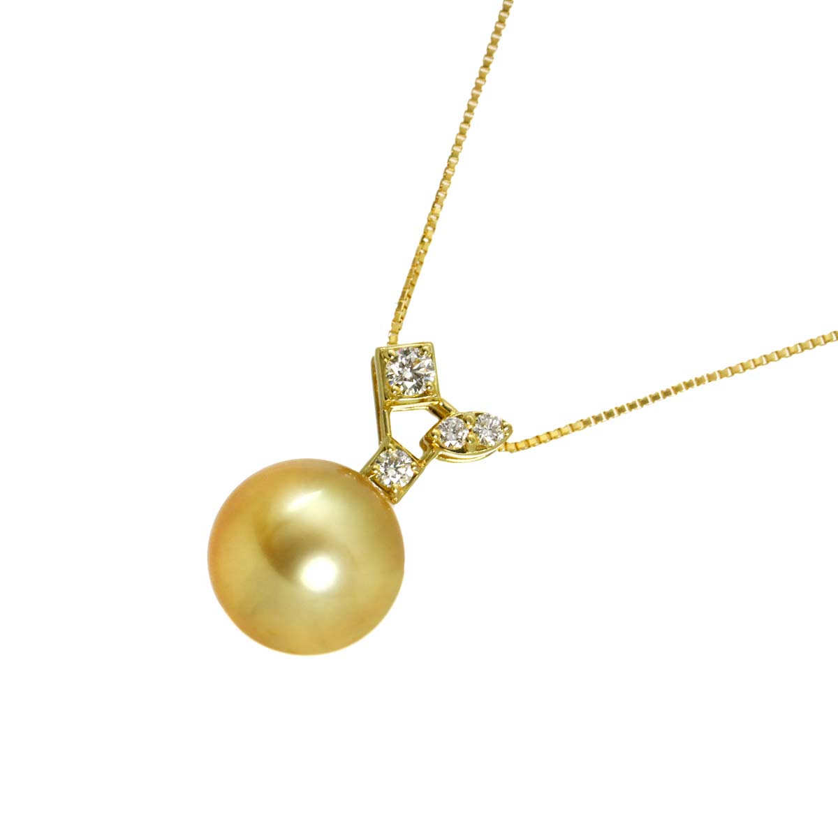 South Sea pearl 13.0mm Diamond 0.23ct Necklace 18K YG 750