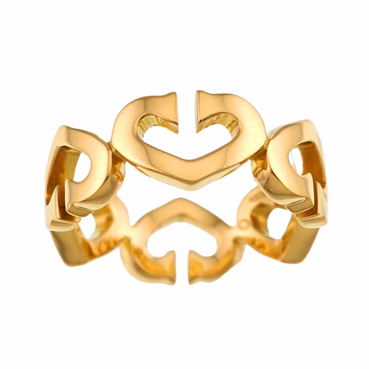 C Heart Ring 18K Yellow Gold 750 size50 5.25(US)