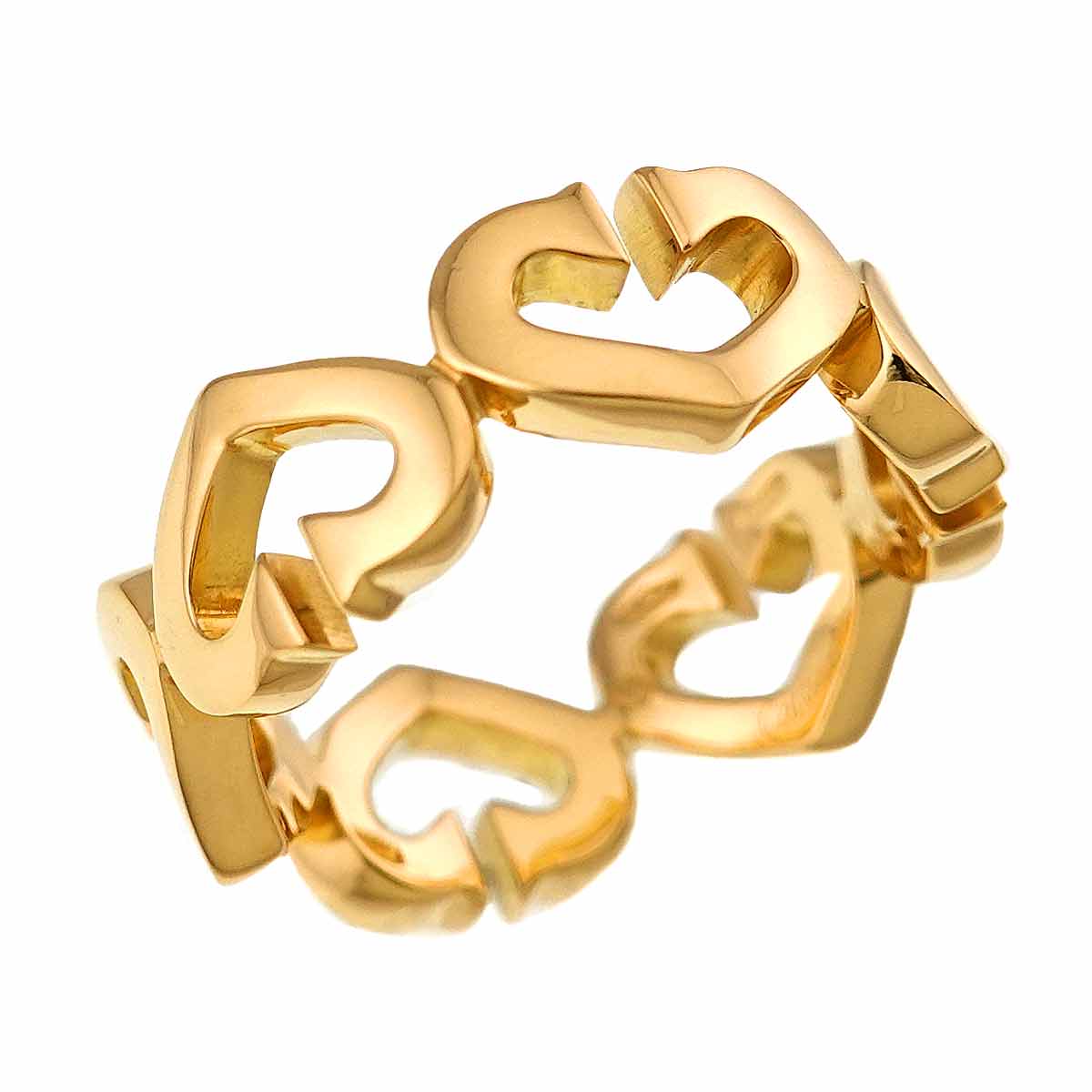 C Heart Ring 18K Yellow Gold 750 size50 5.25(US)