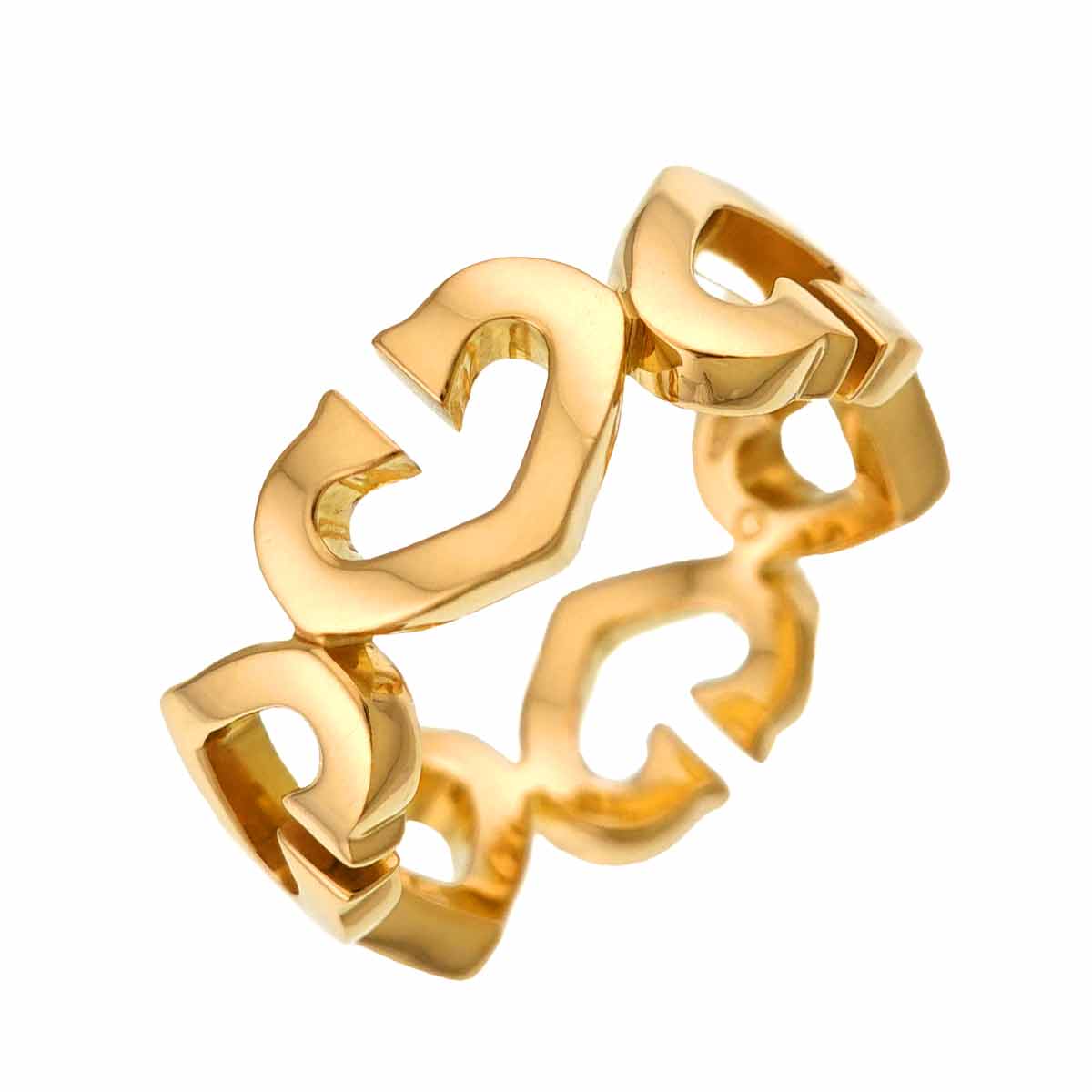 C Heart Ring 18K Yellow Gold 750 size50 5.25(US)