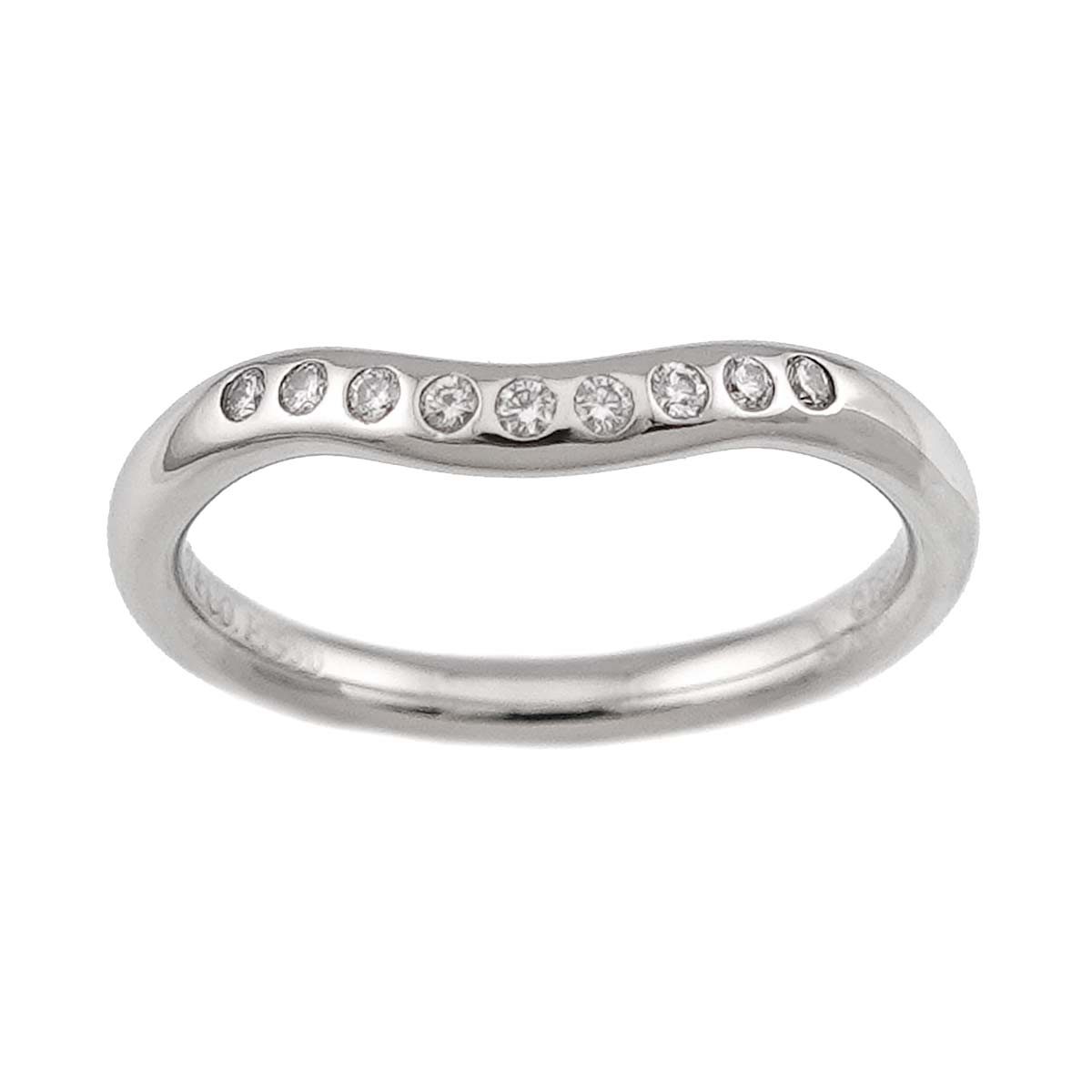 Curved Band Diamond Ring Platinum size3.75-4(US)