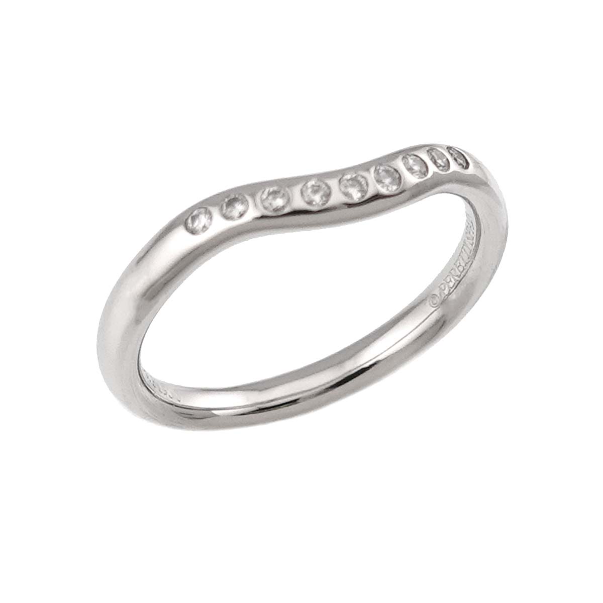 Curved Band Diamond Ring Platinum size3.75-4(US)
