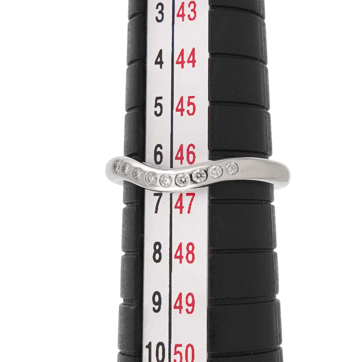 Curved Band Diamond Ring Platinum size3.75-4(US)