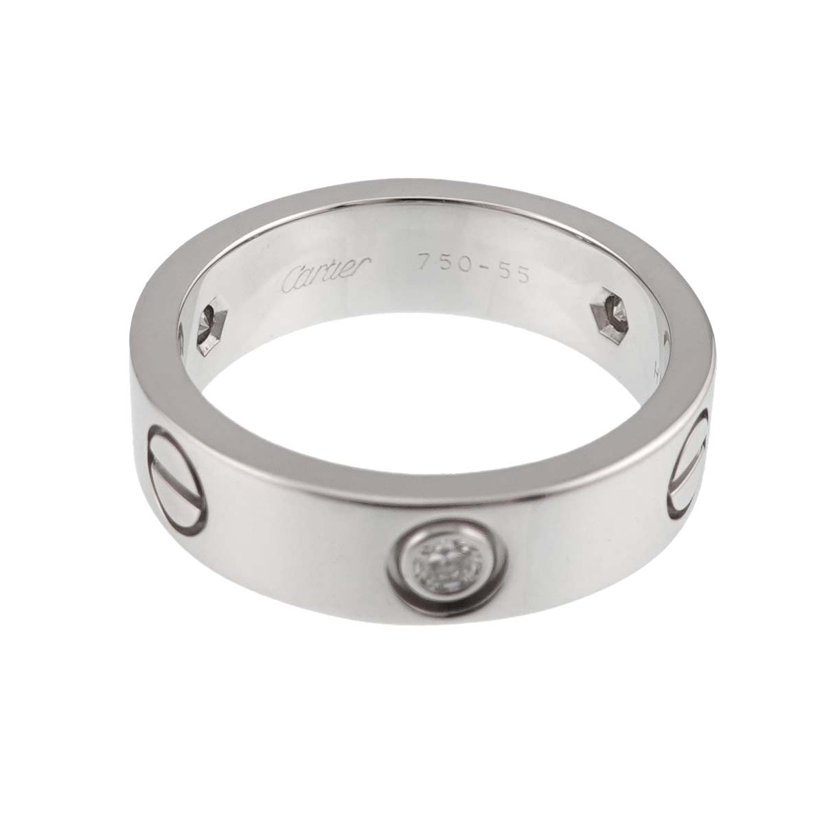 Love Ring Diamond 3P 18K White Gold 750 size55 7.25(US)