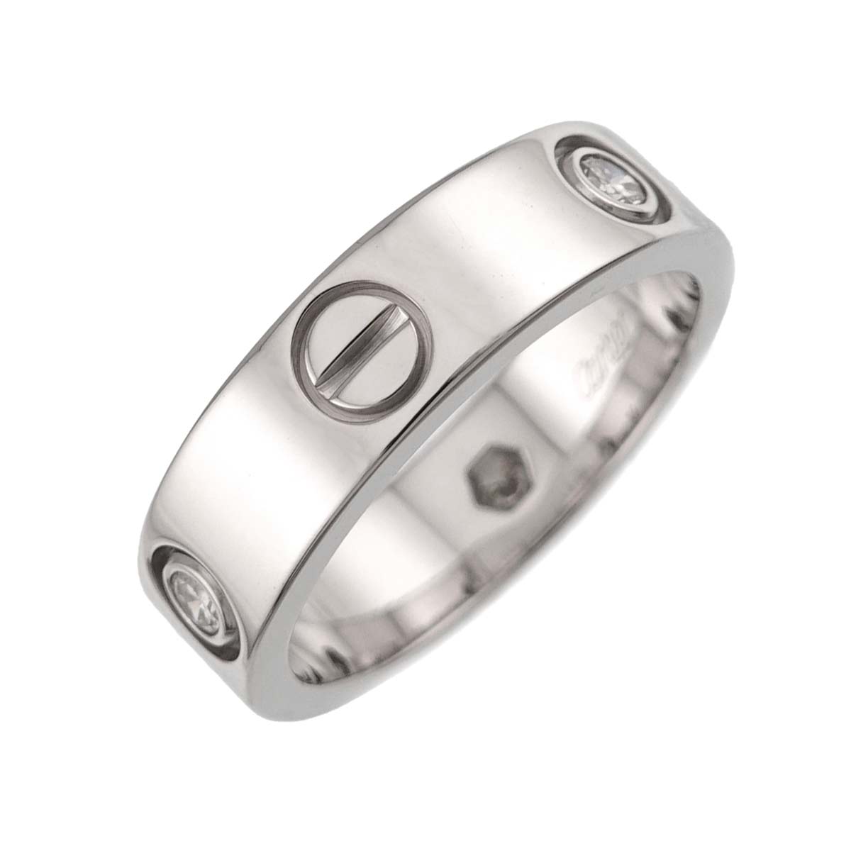 Love Ring Diamond 3P 18K White Gold 750 size55 7.25(US)