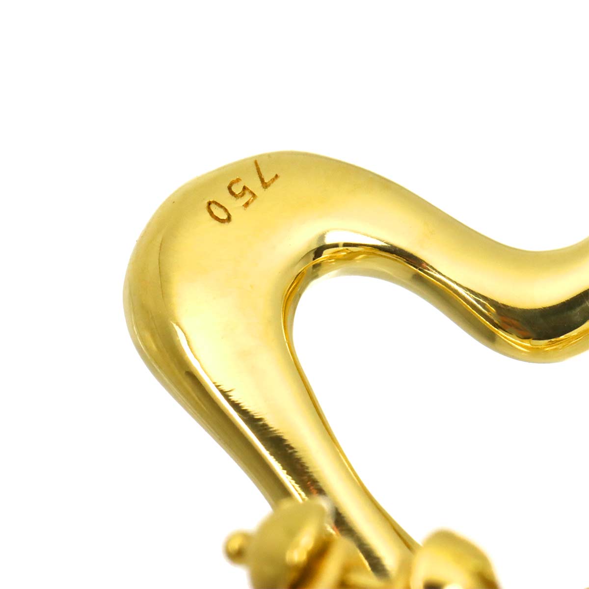 Open Heart Earrings Clip on 18K Yellow Gold 750