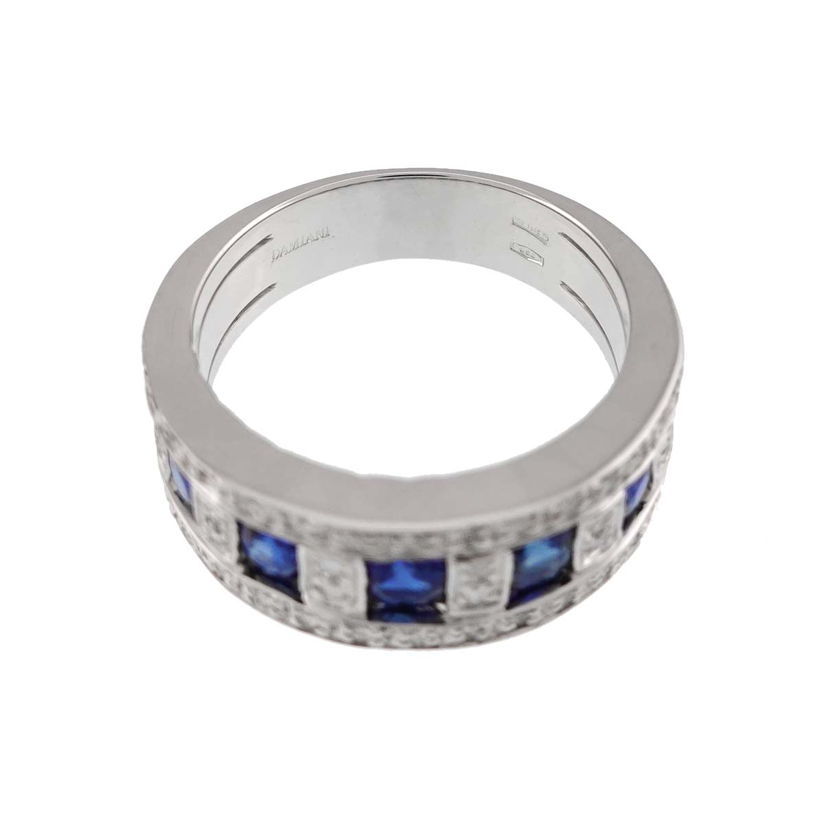 Belle Epoque Sapphire Diamond Ring 18K WG 750 Size6-6.25(US)