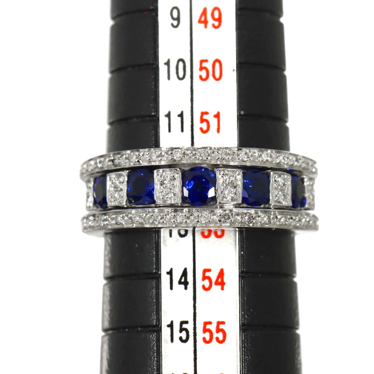Belle Epoque Sapphire Diamond Ring 18K WG 750 Size6-6.25(US)