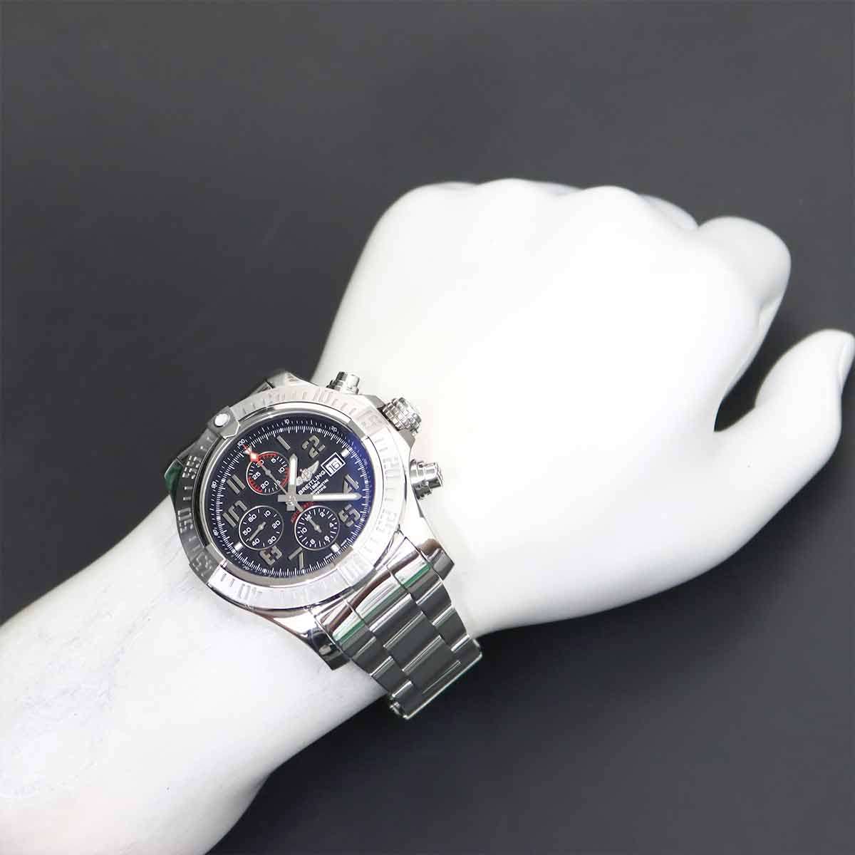 Super Avenger II Chronograph A13371 Date Black Dial Mens