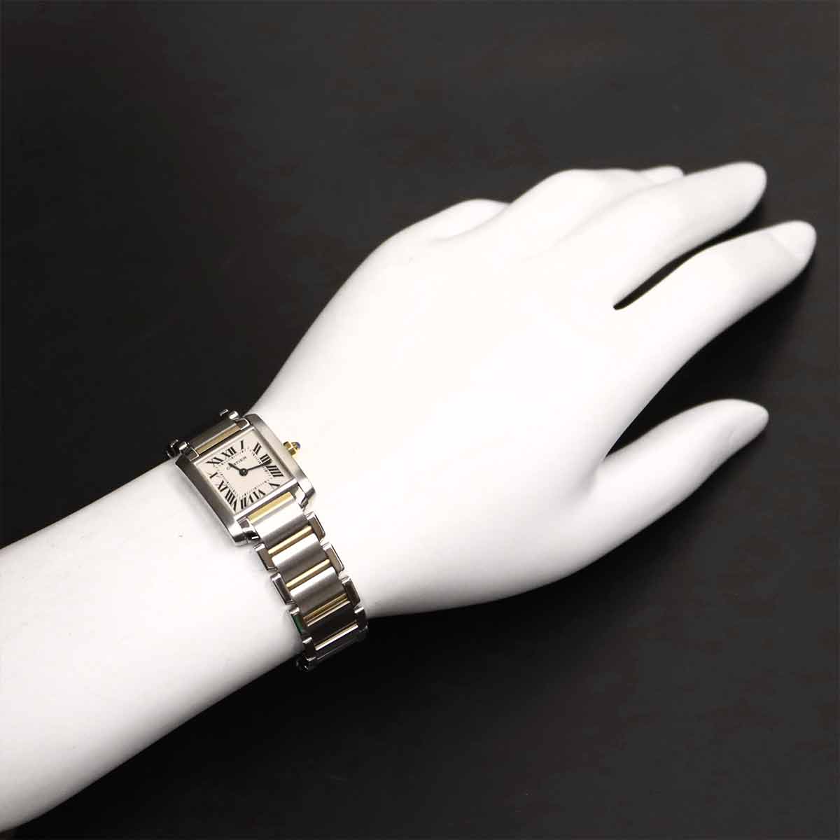 Tank Francaise SM W51007Q4 750 YG Quartz Cream Dial Ladies
