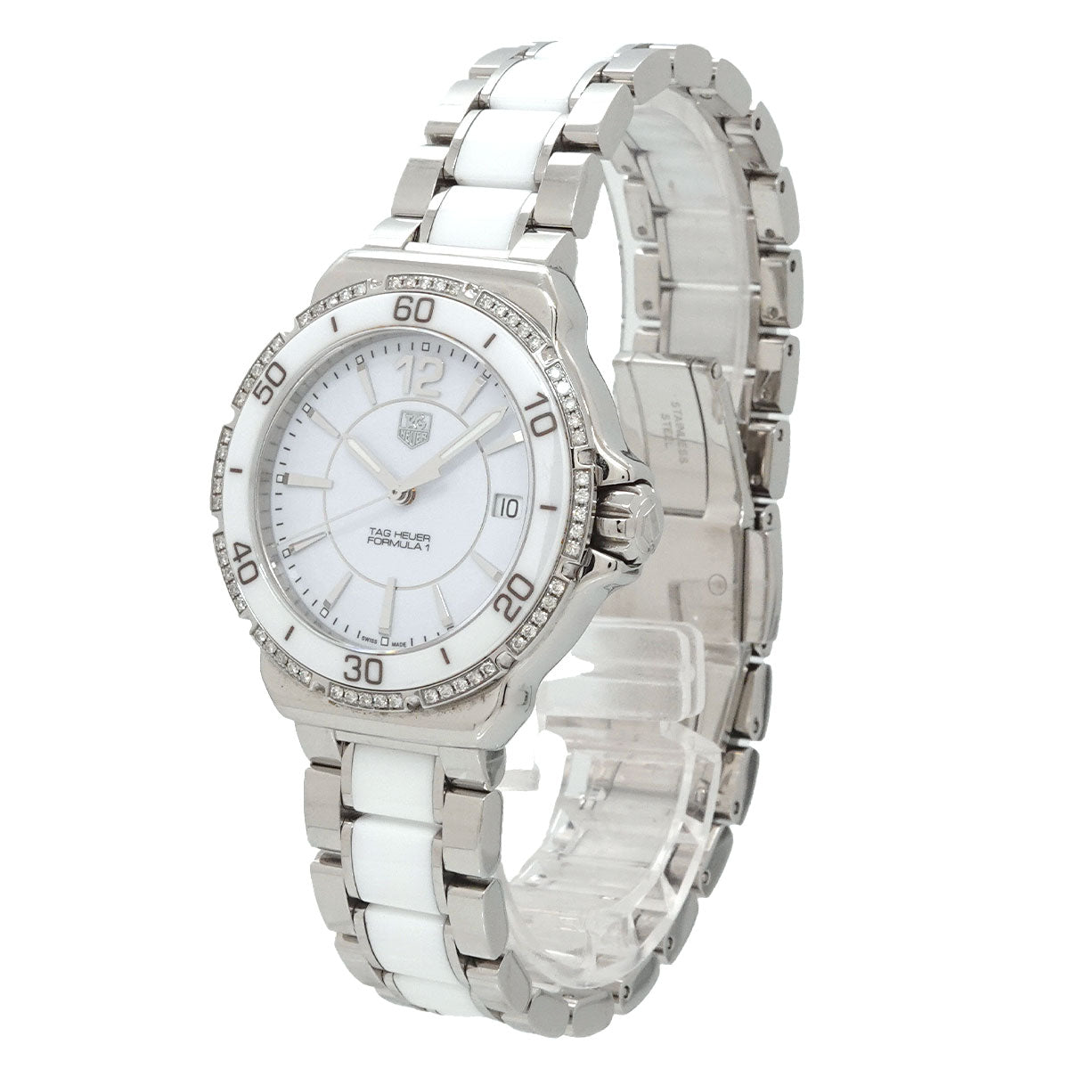 Formula 1 WAH1213 Diamond Bezel Date White Dial Ladies