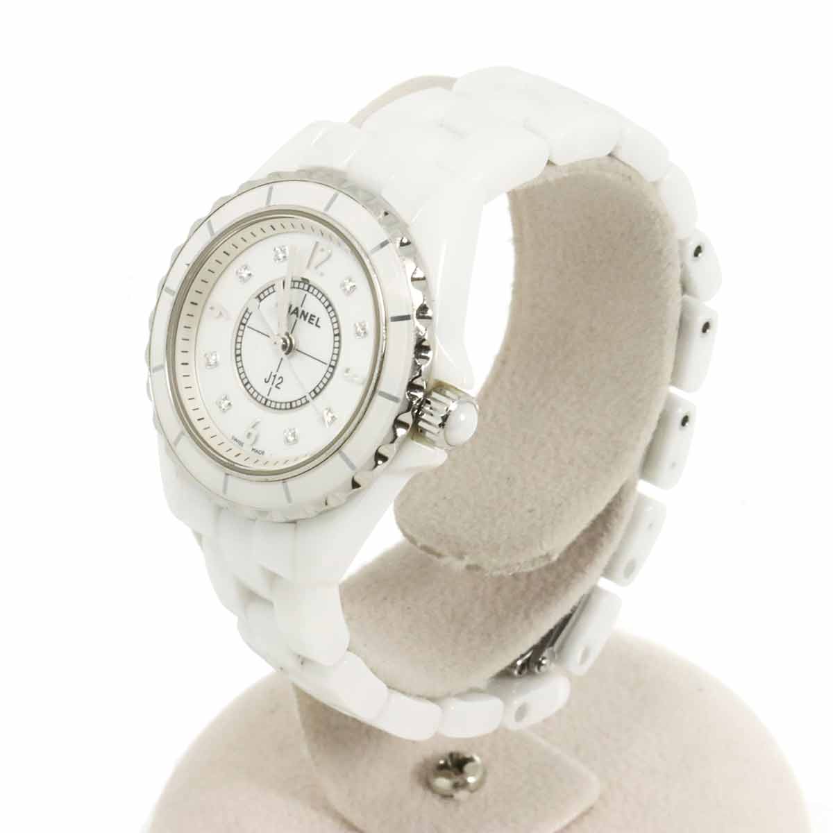 J12 H2570 29mm 8P Diamond Quartz White Shell Dial Ladies Watch
