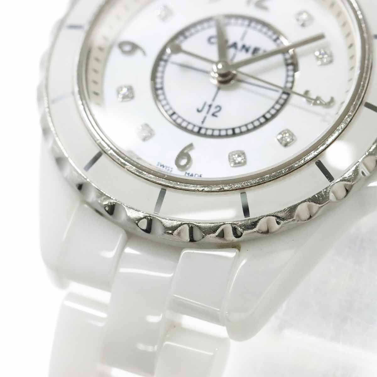 J12 H2570 29mm 8P Diamond Quartz White Shell Dial Ladies Watch
