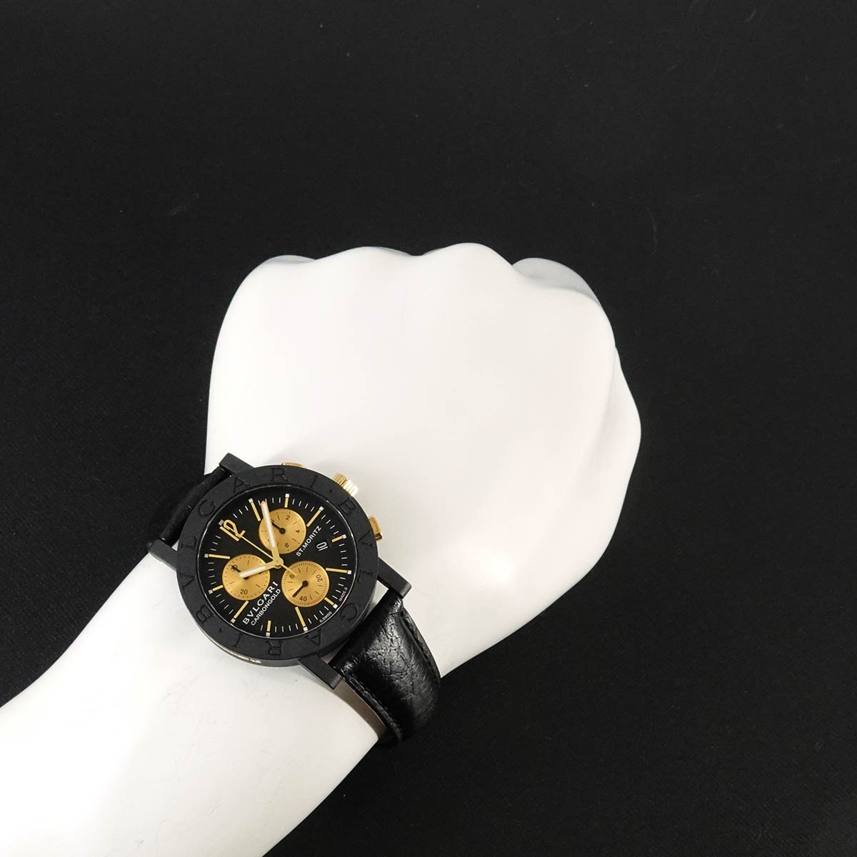 BVLGARIBVLGARI BB38CLCH Chronograph Quartz Black Dial Mens