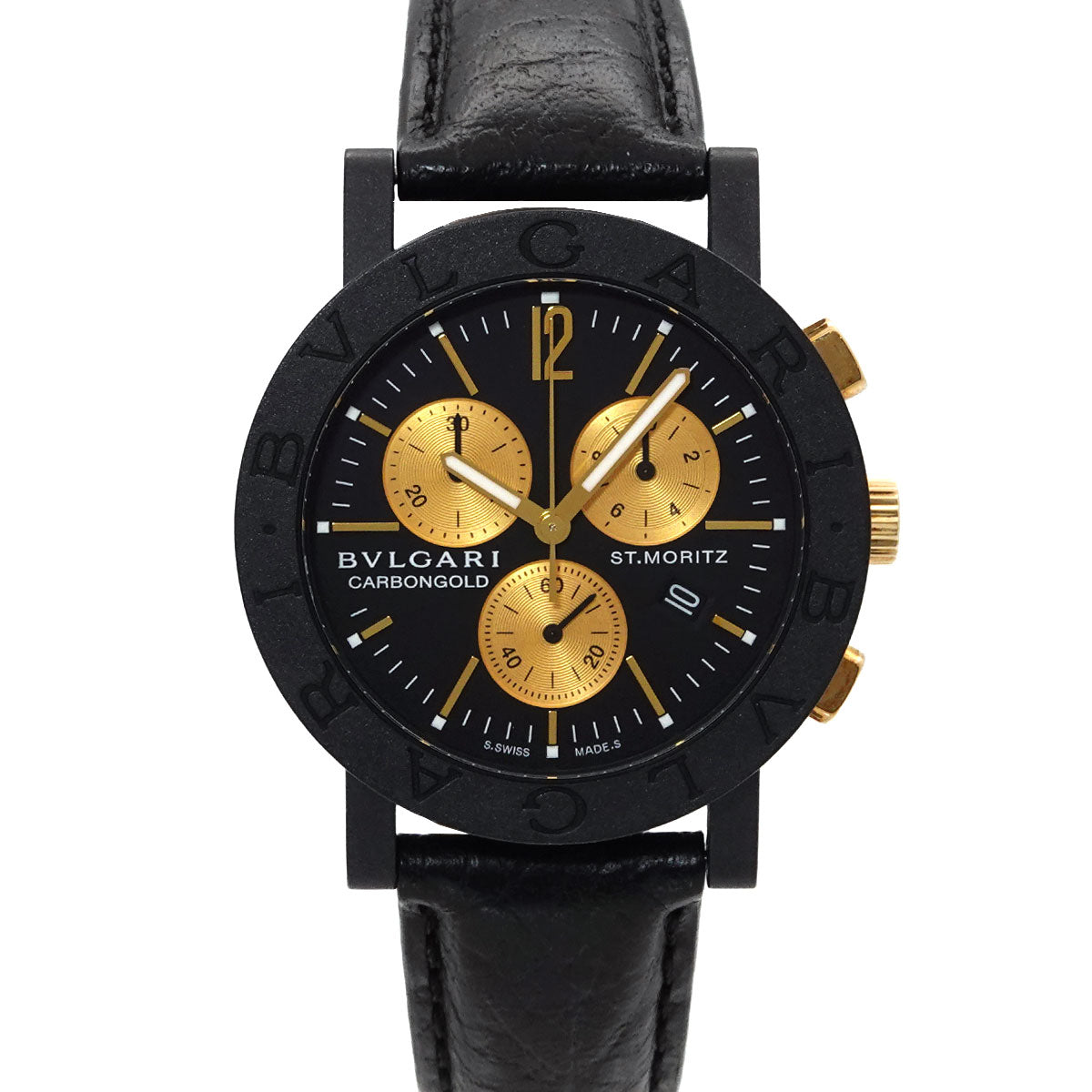 BVLGARIBVLGARI BB38CLCH Chronograph Quartz Black Dial Mens