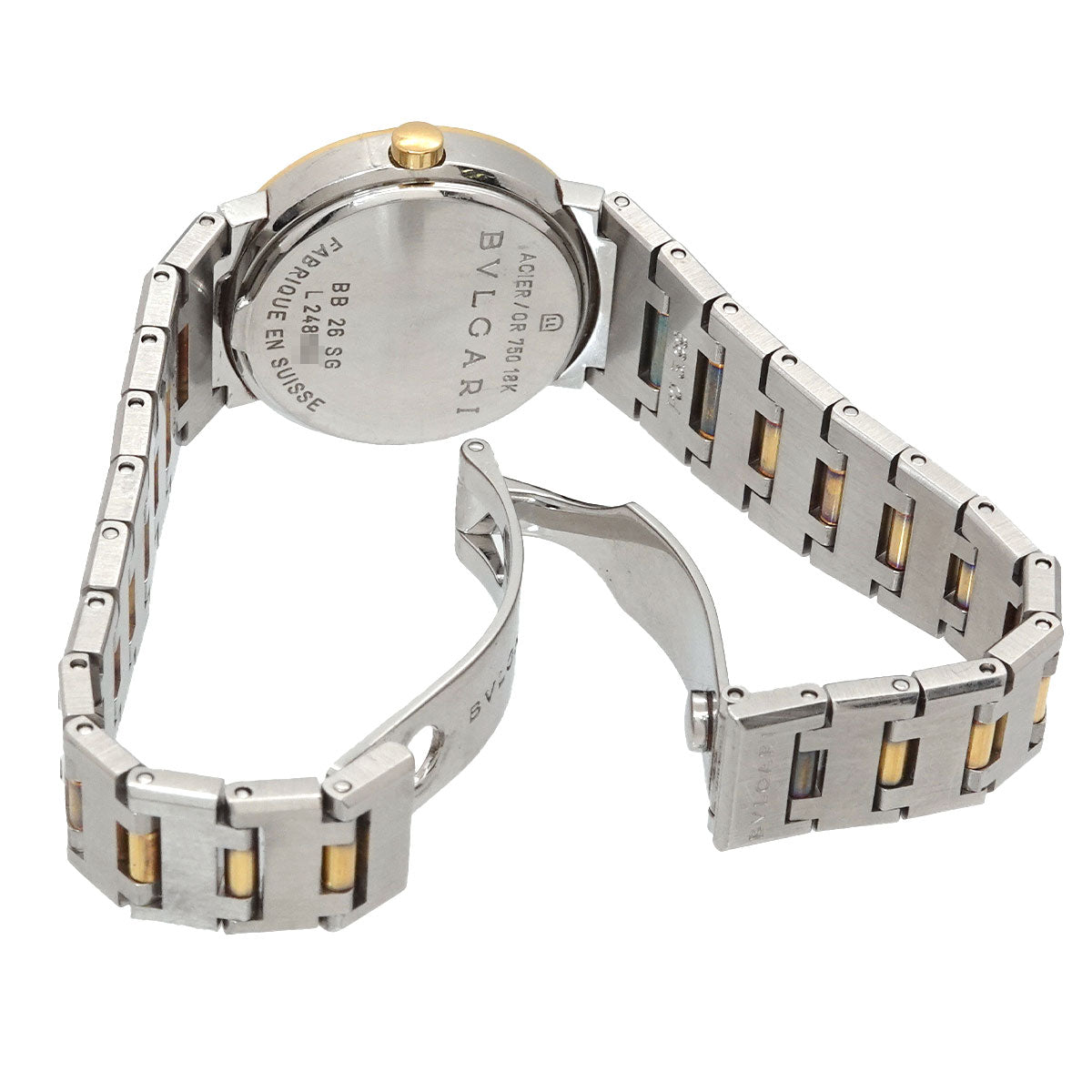 BVLGARIBVLGARI BB26SGD Two Tones YG Black Dial Ladies
