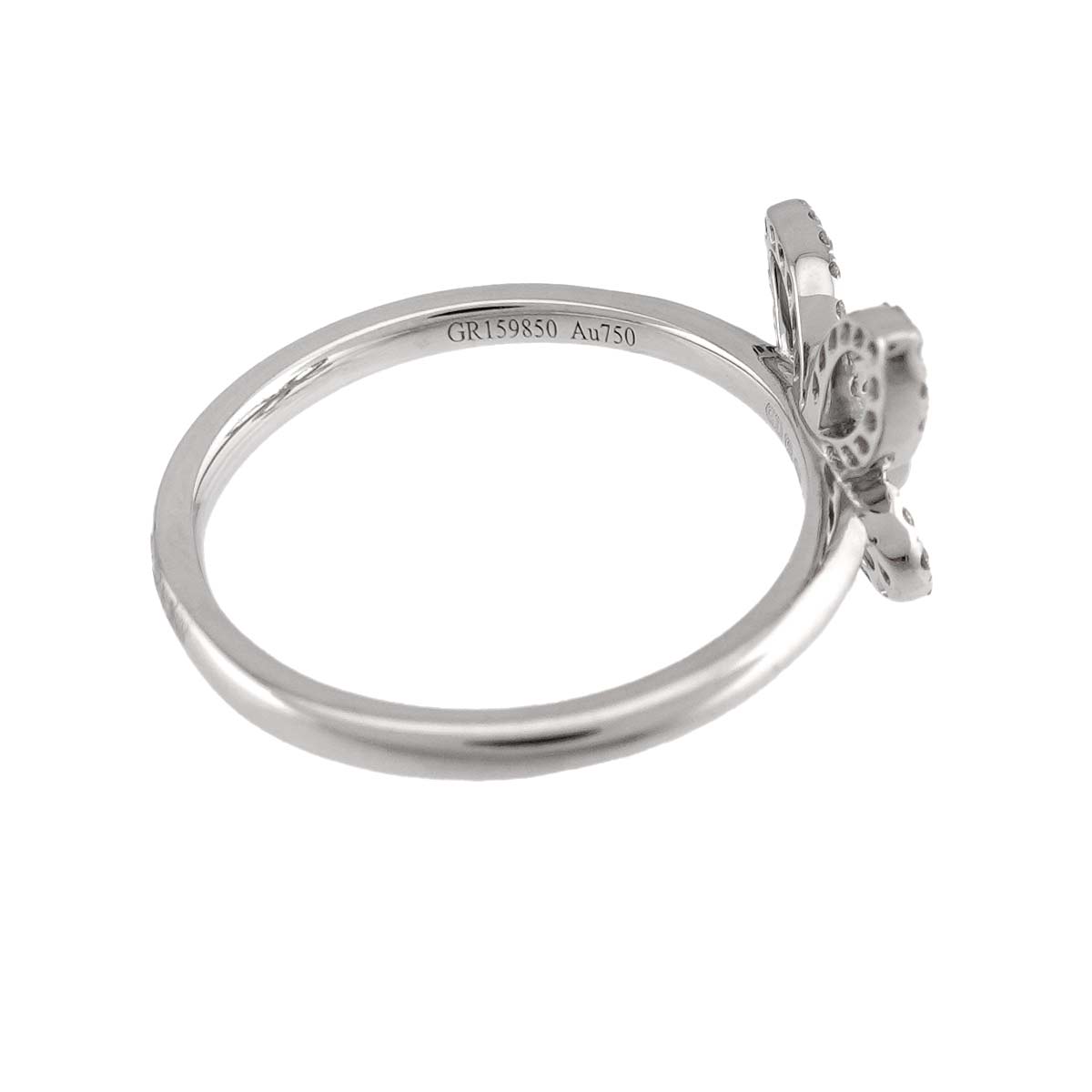 Mini Butterfly Silhouette Diamond Ring 18K WG 750 size4.75-5(US)