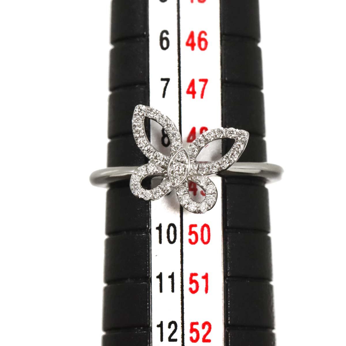 Mini Butterfly Silhouette Diamond Ring 18K WG 750 size4.75-5(US)