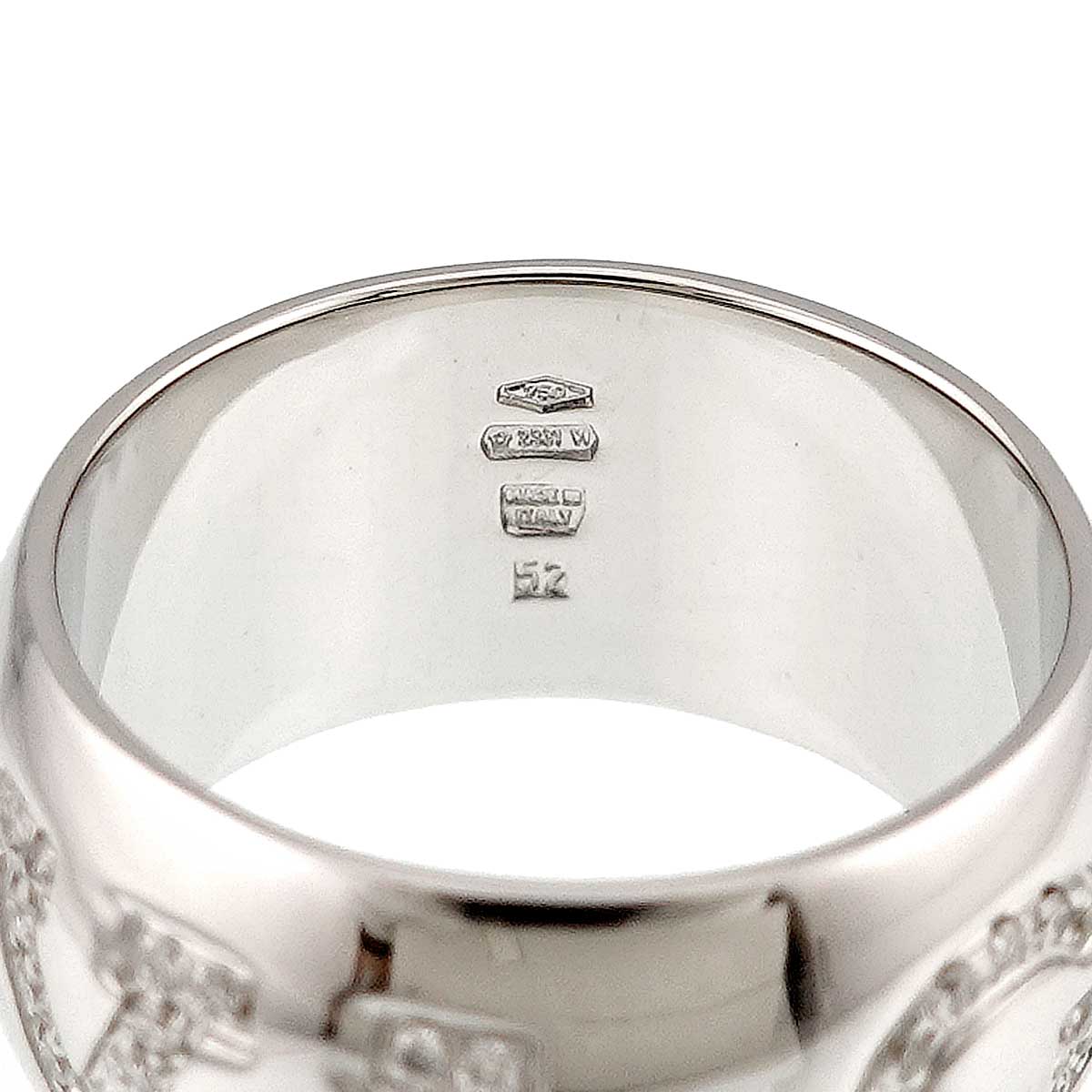 Monologo Diamond Ring 18K White Gold 750 Size52 5.5-5.75(US)