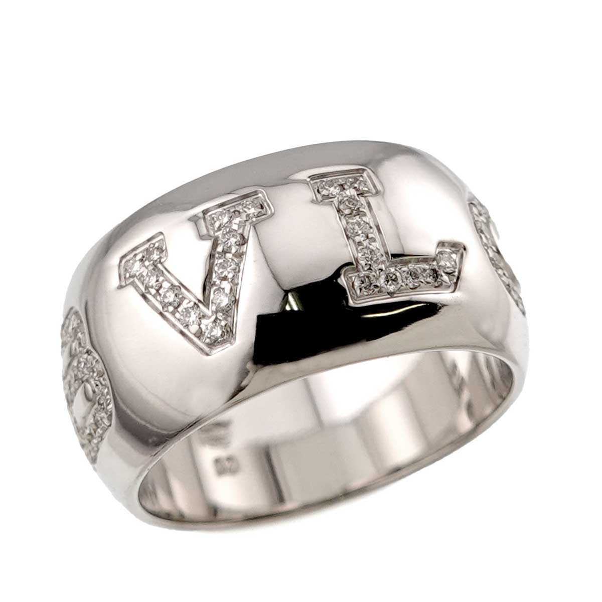 Monologo Diamond Ring 18K White Gold 750 Size52 5.5-5.75(US)