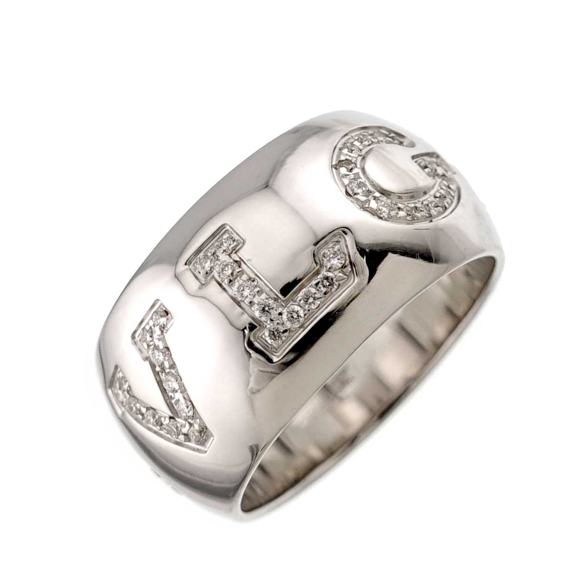 Monologo Diamond Ring 18K White Gold 750 Size52 5.5-5.75(US)