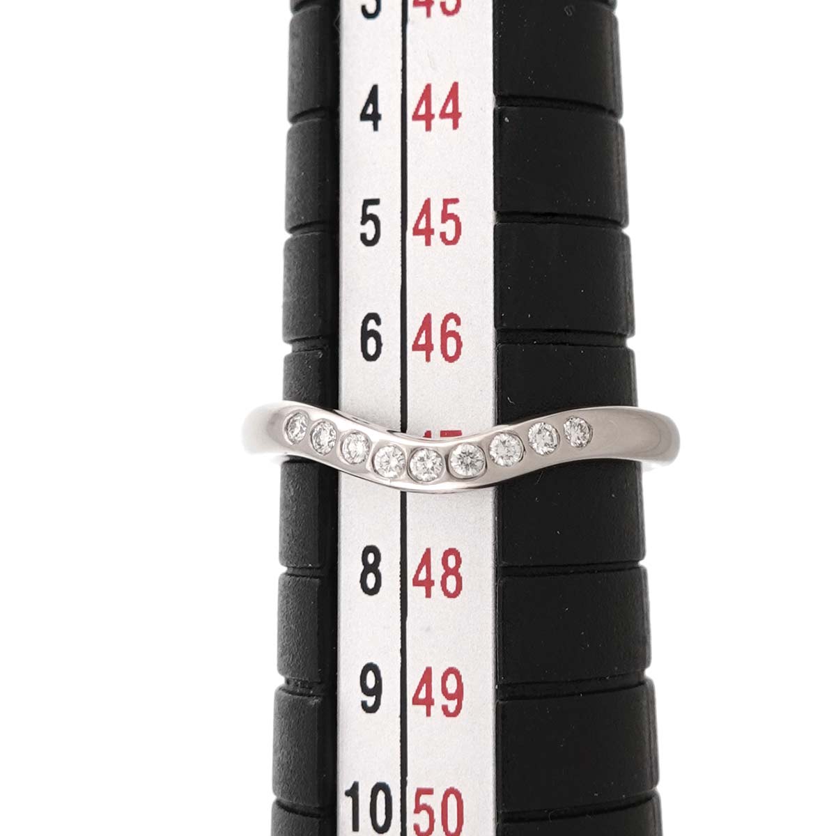 Curved Band Diamond Ring Platinum size4(US)