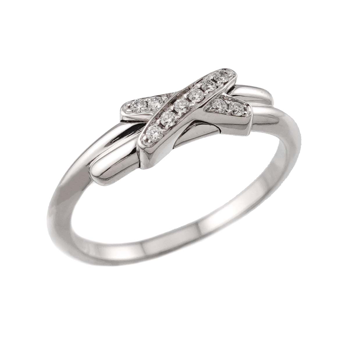 Jeux de Liens Diamond Ring 18K White Gold 750 size46 3.75(US)
