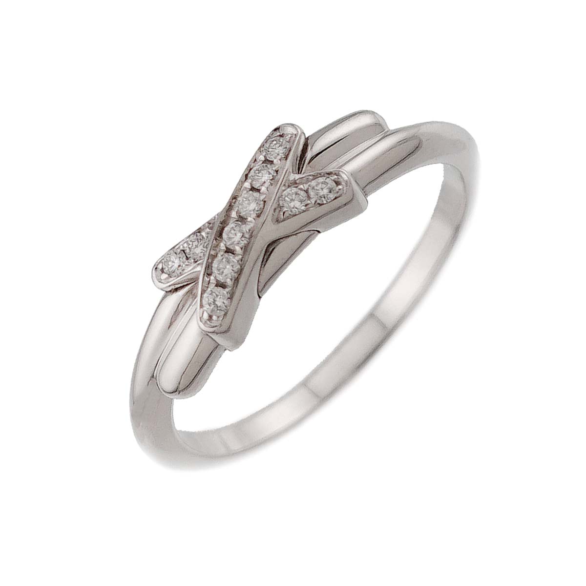 Jeux de Liens Diamond Ring 18K White Gold 750 size46 3.75(US)