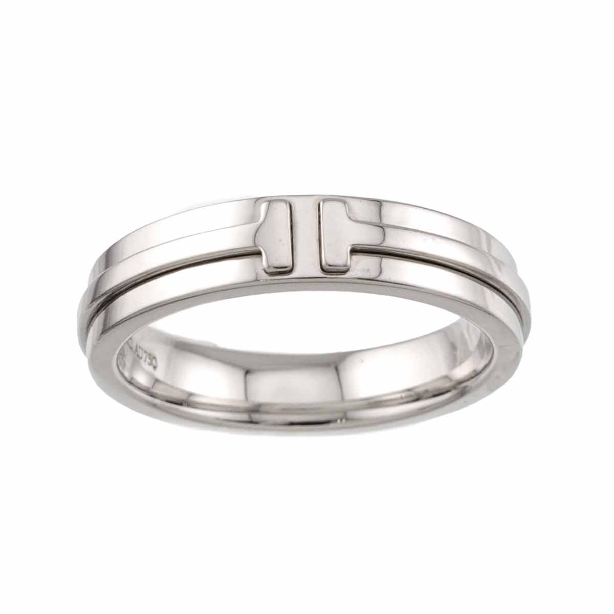 T Two Narrow Ring 18K White Gold 750 7.5(US)