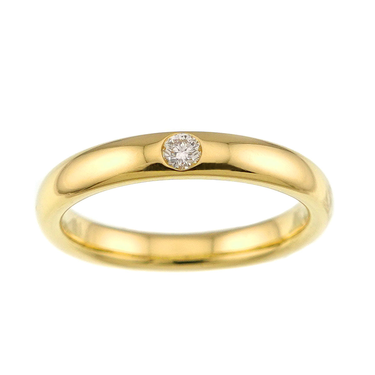 Round Cut Diamond Ring 18K YG 750 Size4.5-4.75(US)
