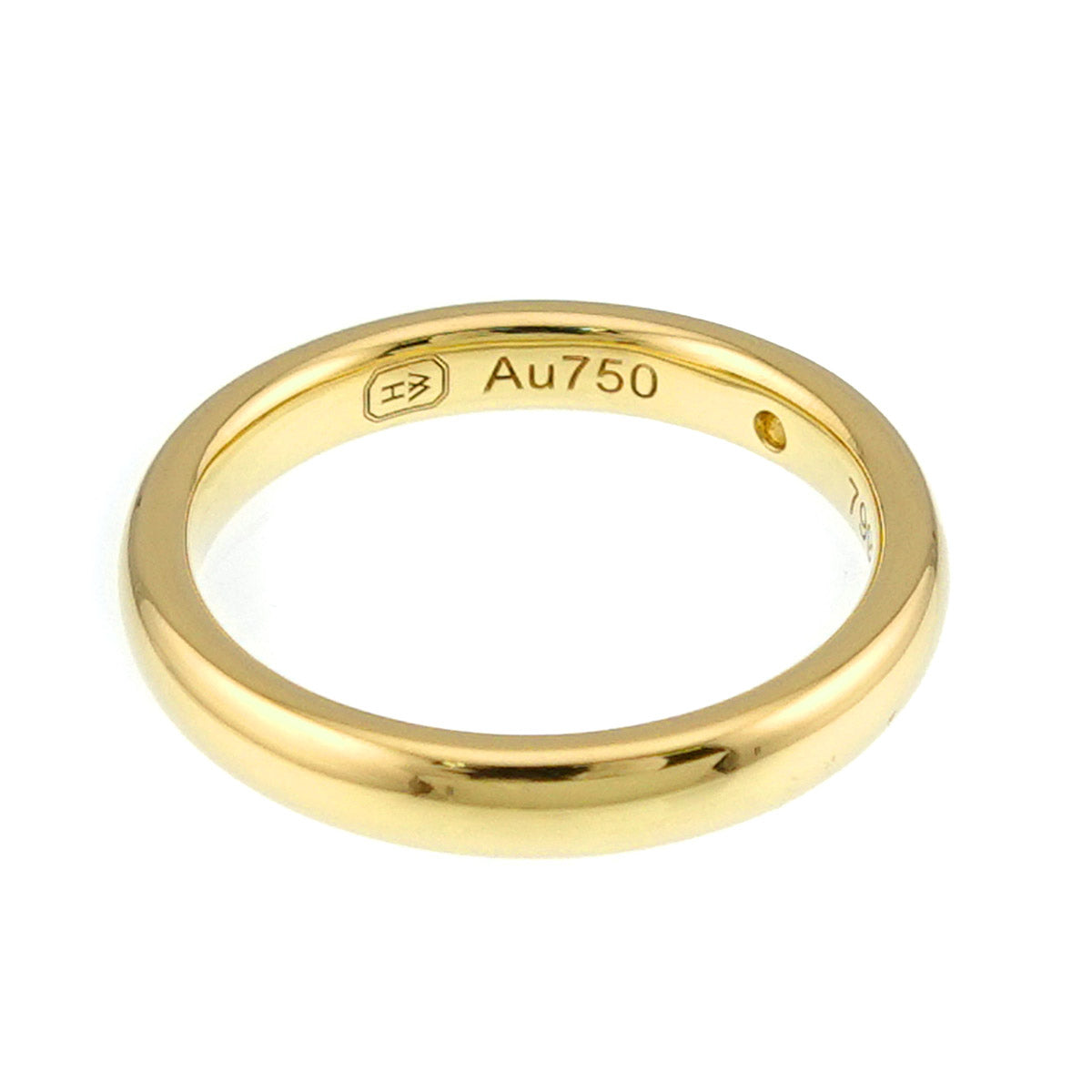 Round Cut Diamond Ring 18K YG 750 Size4.5-4.75(US)