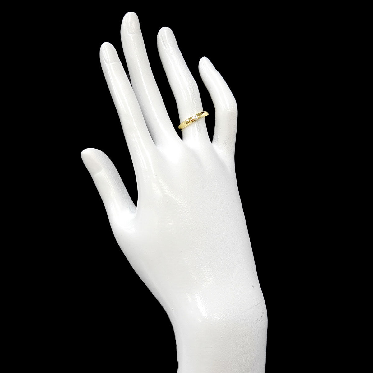 Round Cut Diamond Ring 18K YG 750 Size4.5-4.75(US)