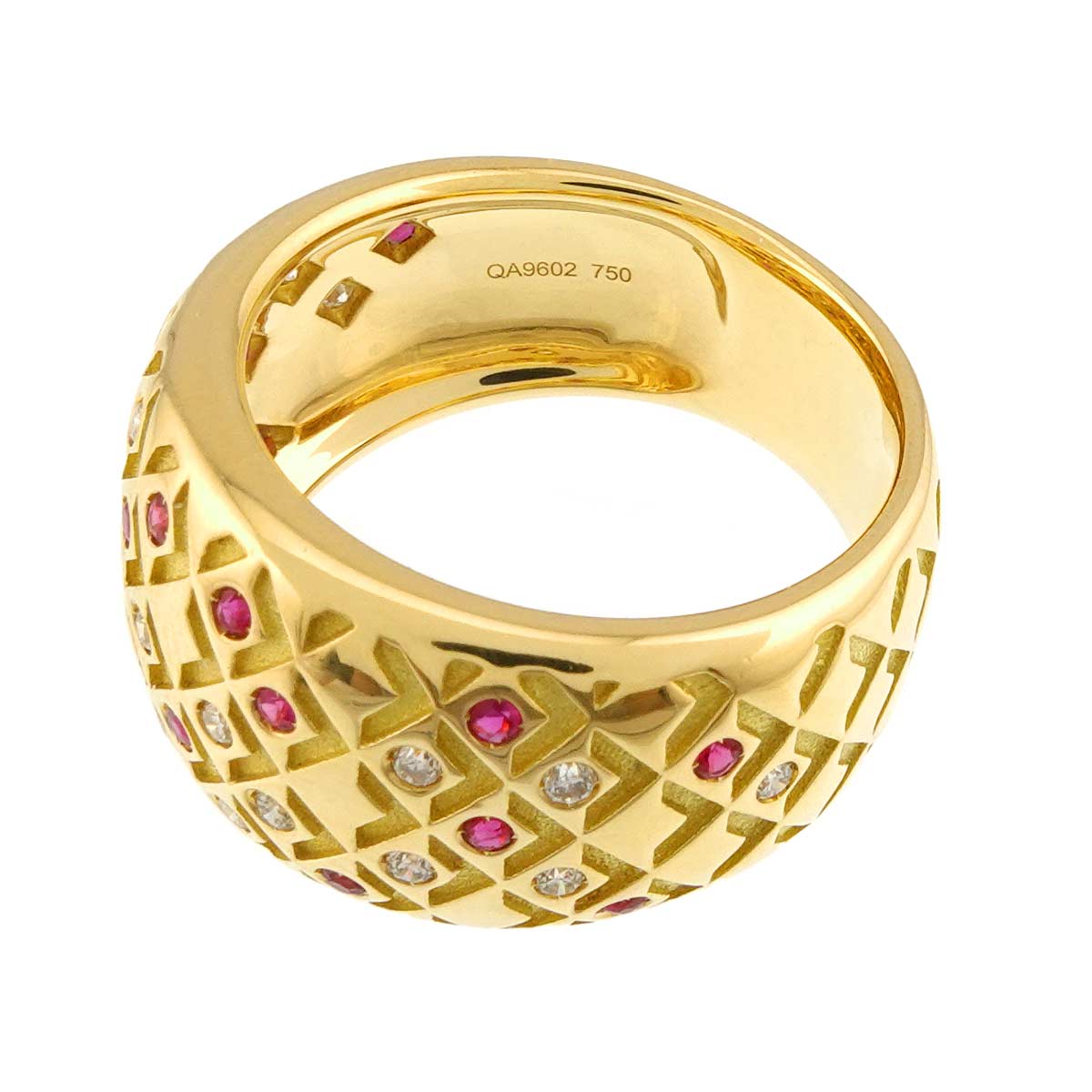 Ruby Diamond Ring 18K YG 750 size6-6.25(US)
