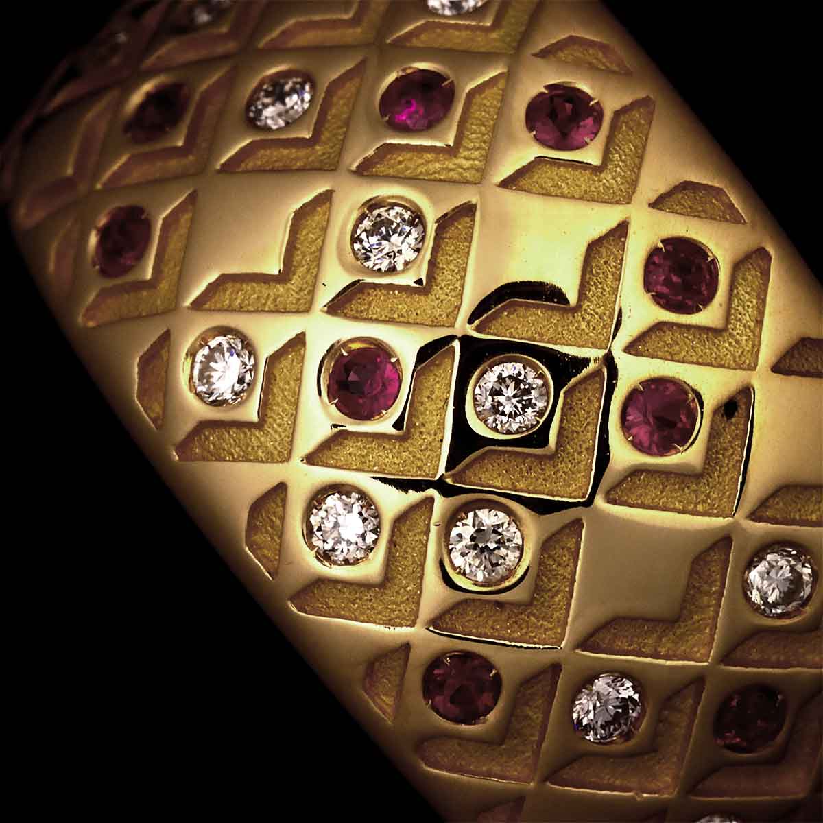 Ruby Diamond Ring 18K YG 750 size6-6.25(US)
