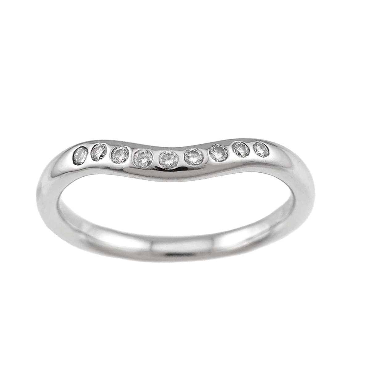Curved Band Diamond Ring Platinum size3.75(US)