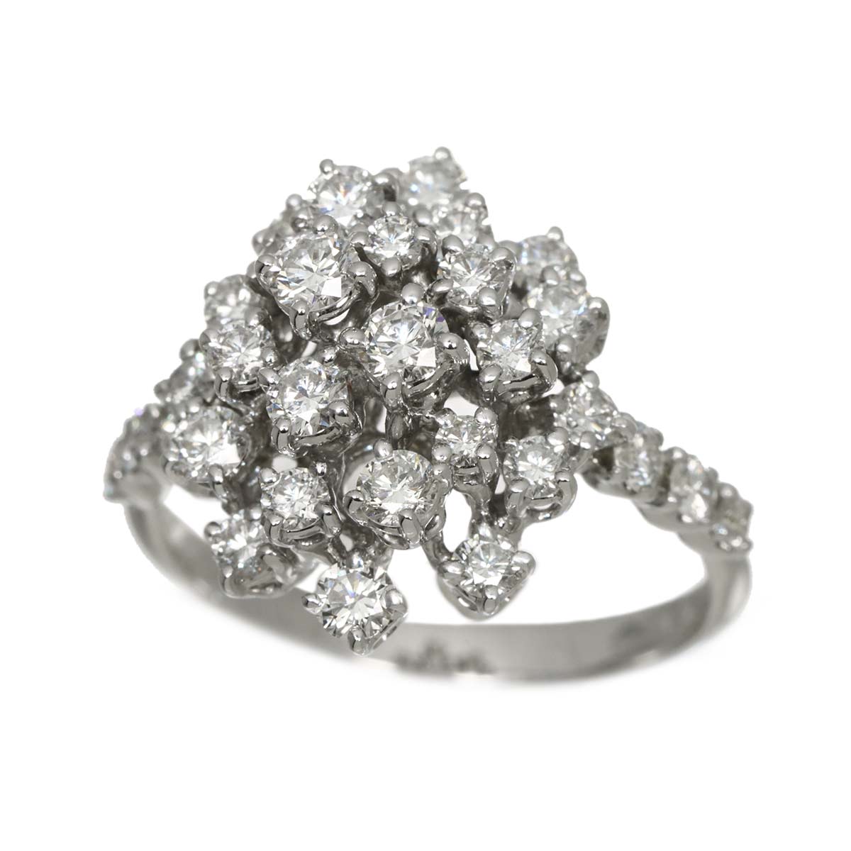 Mimosa Diamond Ring 18K White Gold 750 size6.25-6.5(US)