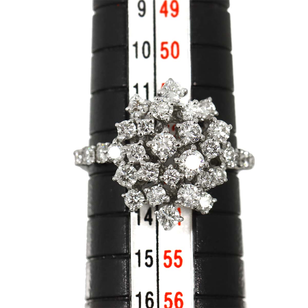 Mimosa Diamond Ring 18K White Gold 750 size6.25-6.5(US)
