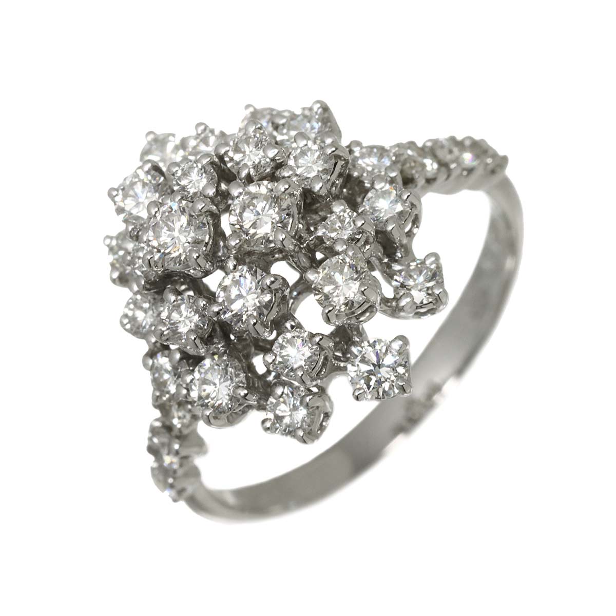 Mimosa Diamond Ring 18K White Gold 750 size6.25-6.5(US)