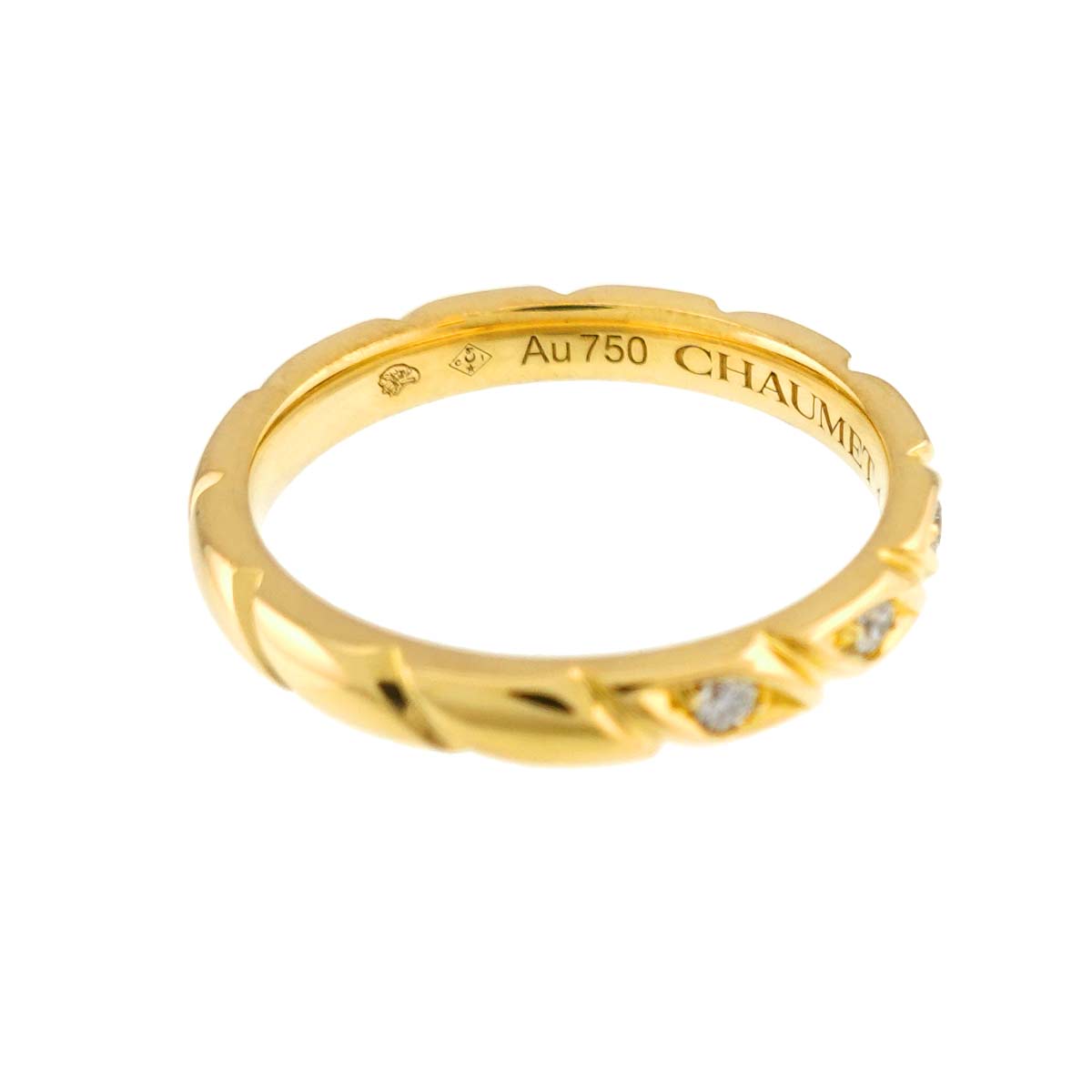 Torsade Diamond Ring 18K K18 Yellow Gold size48 4.5(US)
