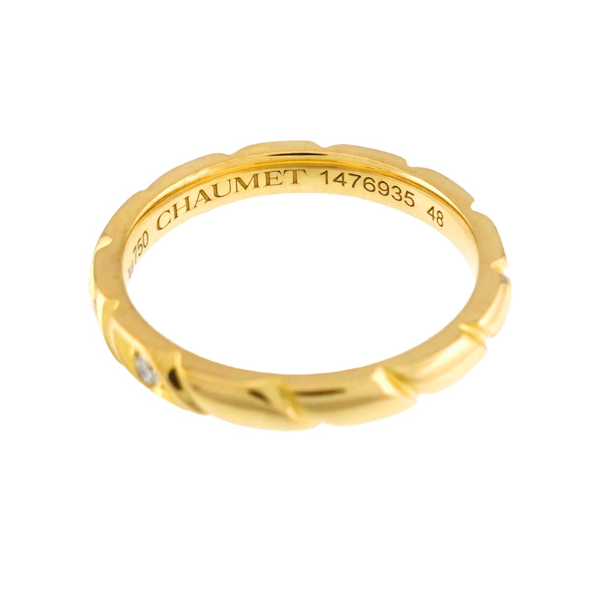 Torsade Diamond Ring 18K K18 Yellow Gold size48 4.5(US)