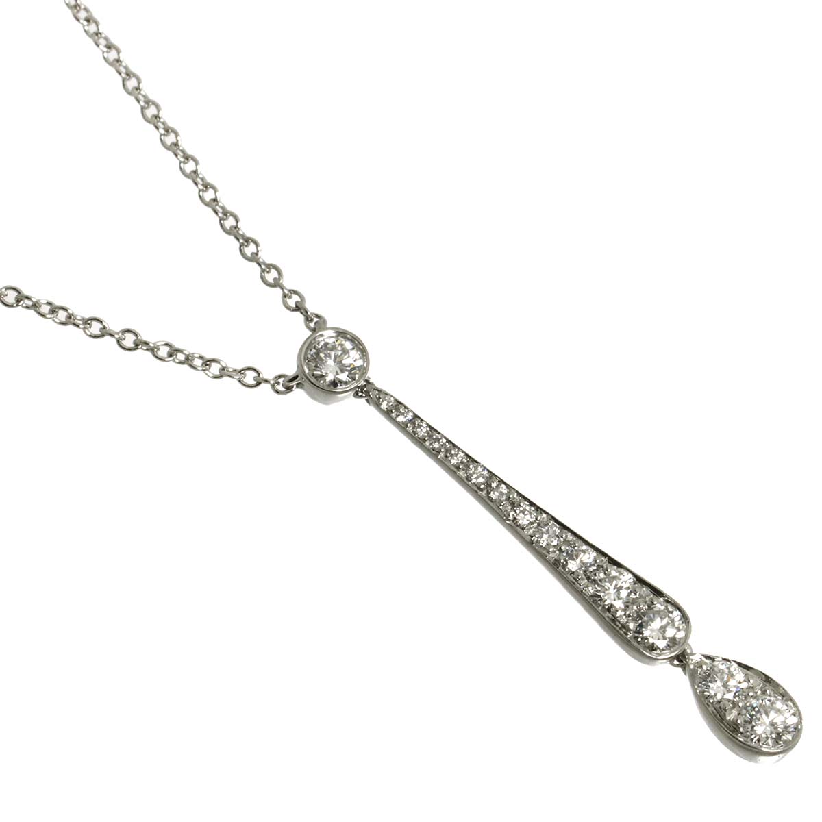 Jazz Drop Diamond Necklace Pt Platinum