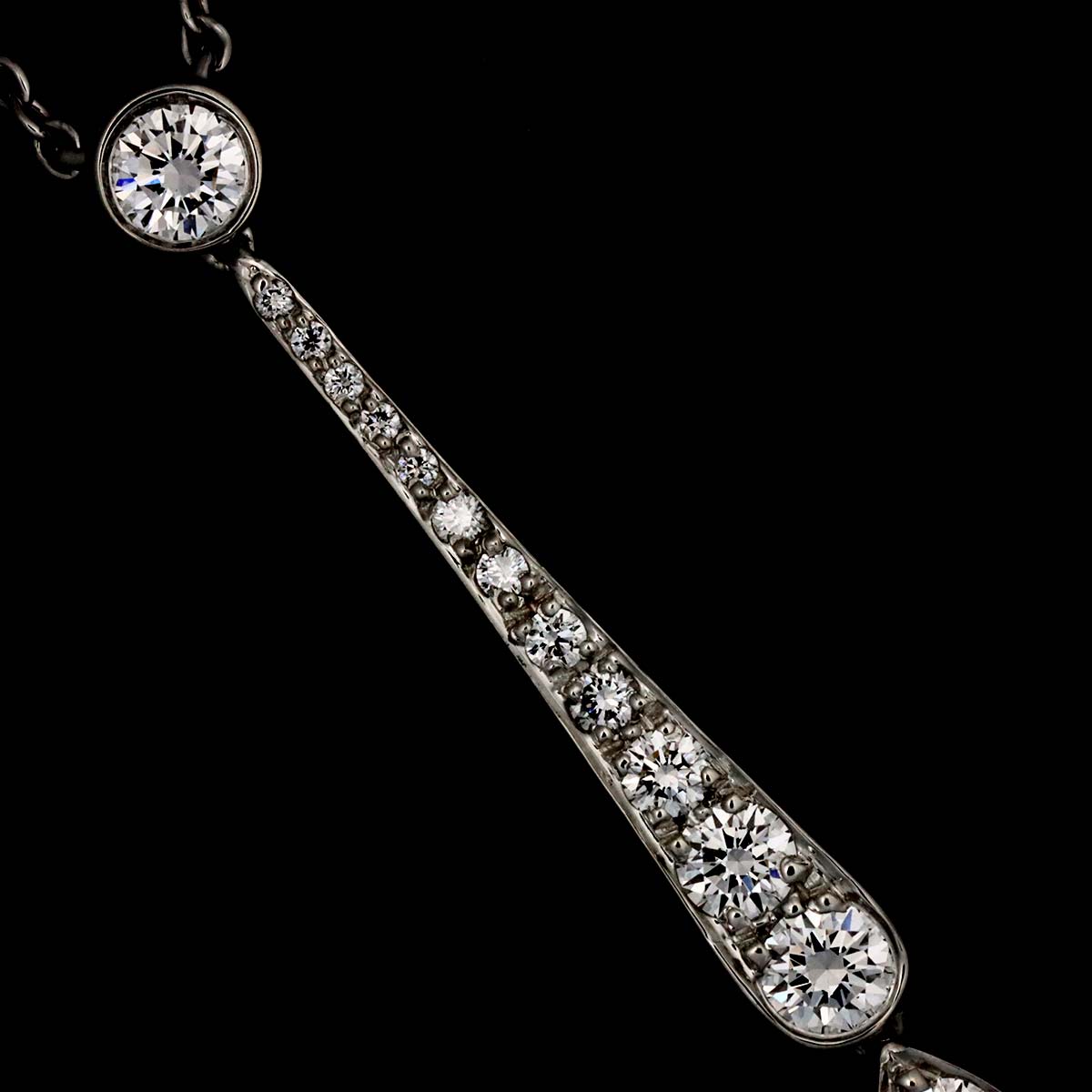 Jazz Drop Diamond Necklace Pt Platinum