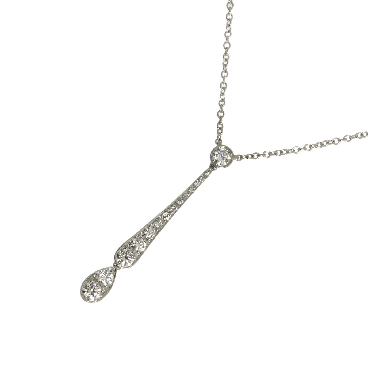 Jazz Drop Diamond Necklace Pt Platinum